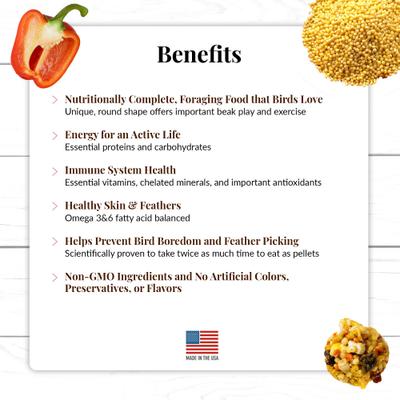 Show full view: Lafeber El Paso Nutri-Berries Pellets & Seed-Blend Cockatiel & Parakeet Bird Food, 10-oz bag slide 5 of 9
