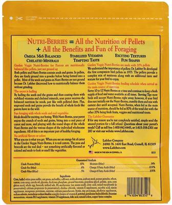 Show full view: Lafeber Garden Veggie Nutri-Berries Parrot Food, 3-lb bag slide 2 of 9