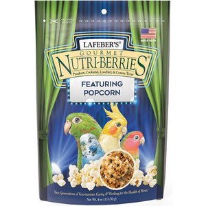 Lafeber Popcorn Nutri-Berries Cockatiel & Parakeet Bird Treat, 4-oz bag