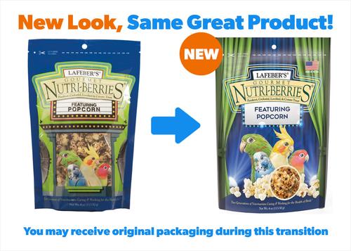 Show full view: Lafeber Popcorn Nutri-Berries Cockatiel & Parakeet Bird Treat, 4-oz bag slide 2 of 9