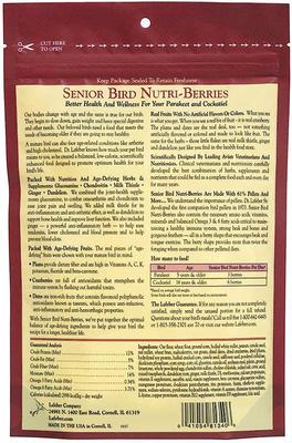 Show full view: Lafeber Senior Bird Nutri-Berries Parakeet & Cockatiel Bird Food, 10-oz bag slide 2 of 8