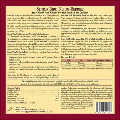Show full view: Lafeber Senior Bird Nutri-Berries Parakeet & Cockatiel Bird Food, 3-lb bag slide 2 of 8
