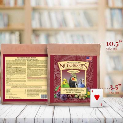 Show full view: Lafeber Senior Bird Nutri-Berries Parakeet & Cockatiel Bird Food, 3-lb bag slide 3 of 8