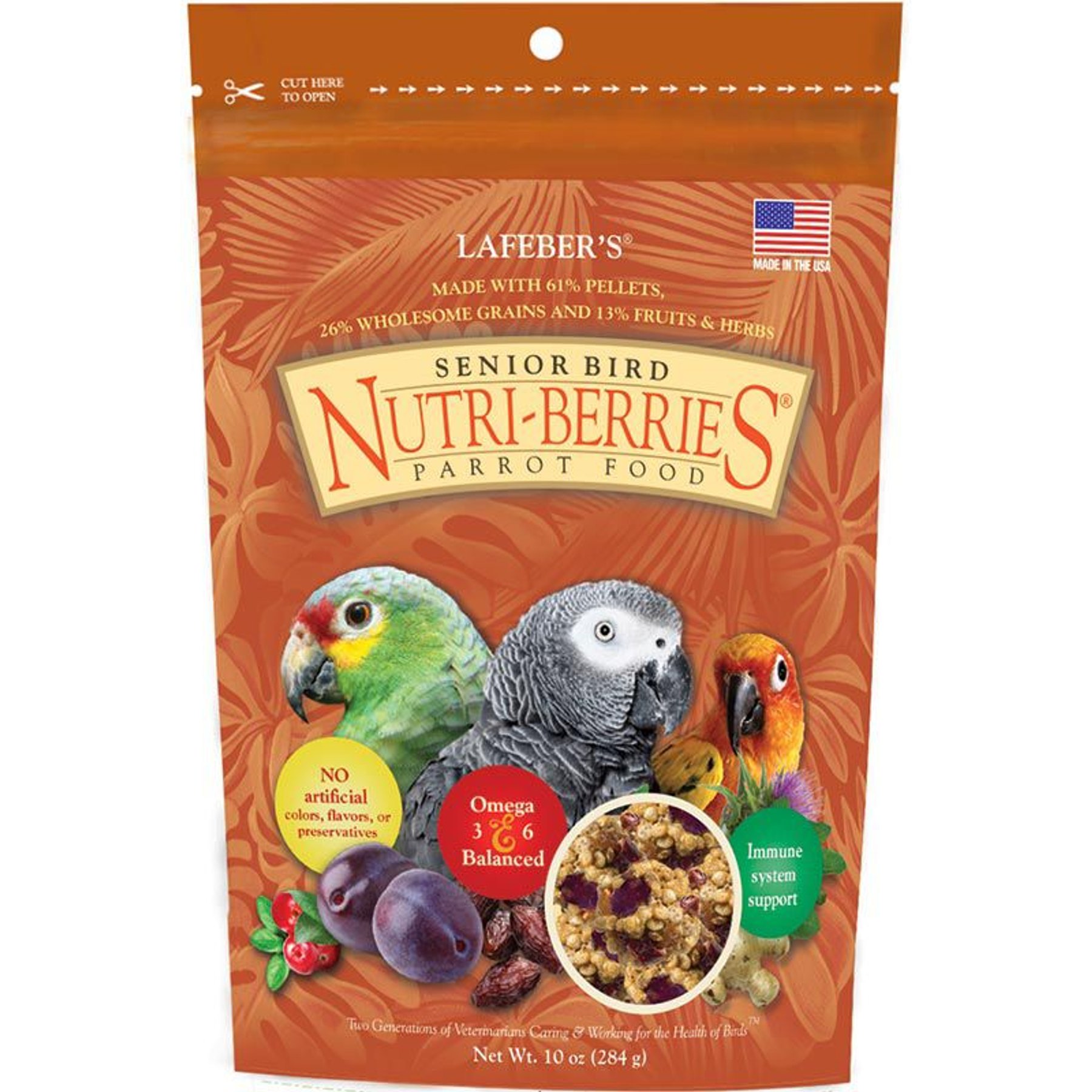 Lafeber Senior Bird Nutri-Berries Parrot Bird Food, 10-oz bag
