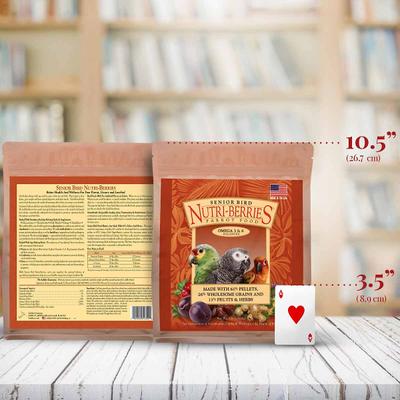 Show full view: Lafeber Senior Bird Nutri-Berries Parrot Bird Food, 3-lb bag slide 3 of 7
