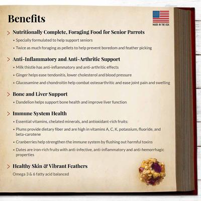 Show full view: Lafeber Senior Bird Nutri-Berries Parrot Bird Food, 3-lb bag slide 5 of 7