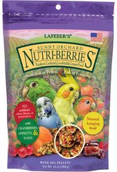 Lafeber Sunny Orchard Nutri-Berries Cockatiel & Parakeet Bird Food, 10-oz bag