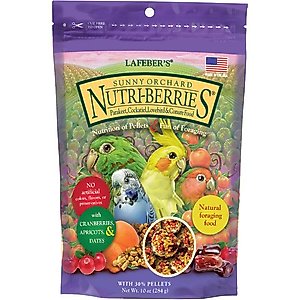 Lafeber Sunny Orchard Nutri-Berries Cockatiel & Parakeet Bird Food, 10-oz bag