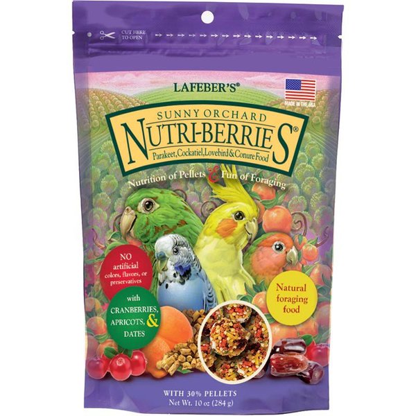 Lafeber Sunny Orchard Nutri-Berries Cockatiel & Parakeet Bird Food, 10-oz bag