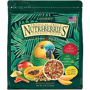 Lafeber Tropical Fruit Nutri-Berries Parrot Food, 3-lb bag