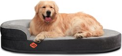 LaiFug Chenille Orthopedic Memory Foam Oval Dog Bed, Gray, X-Large