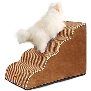 LaiFug Dog Stairs, Chocolate, Large: 4-Step