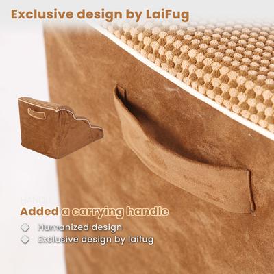 Show full view: LaiFug Dog Stairs, Chocolate, Large: 4-Step slide 6 of 9