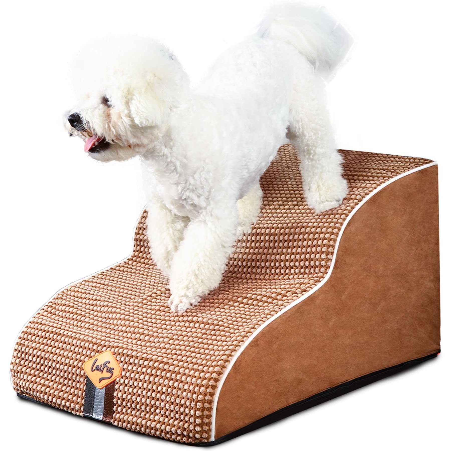LaiFug Dog Stairs, Chocolate, Small: 2-Step