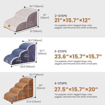 Show full view: LaiFug Dog Stairs, Chocolate, Small: 2-Step slide 8 of 10