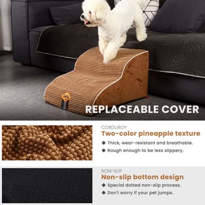 Show full view: LaiFug Dog Stairs, Chocolate, Small: 2-Step slide 4 of 10