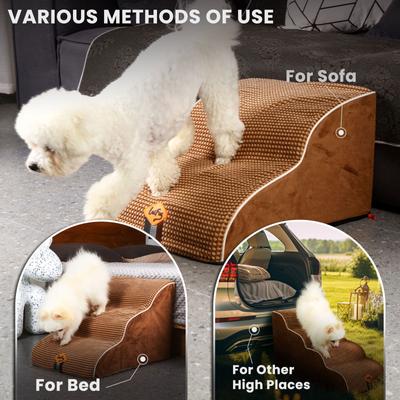 Show full view: LaiFug Dog Stairs, Chocolate, Small: 2-Step slide 5 of 10