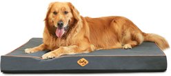 LaiFug Egg Cotton Flat Bolster Dog Bed with Removable Cover, Dark Grey, Large