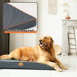 LaiFug Egg Cotton Flat Bolster Dog Bed with Removable Cover, Dark Grey, Large slide 2 of 9