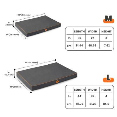 Show full view: LaiFug Egg Cotton Flat Bolster Dog Bed with Removable Cover, Dark Grey, Large slide 9 of 12