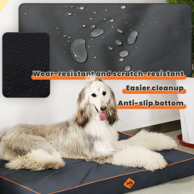 Show full view: LaiFug Egg Cotton Flat Bolster Dog Bed with Removable Cover, Dark Grey, Medium slide 4 of 12
