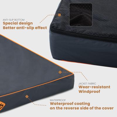 Show full view: LaiFug Egg Cotton Flat Bolster Dog Bed with Removable Cover, Dark Grey, Small slide 6 of 10