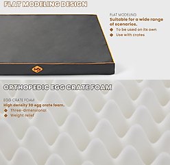 LaiFug Egg Cotton Flat Bolster Dog Bed with Removable Cover, Dark Grey, X-Large slide 2 of 7