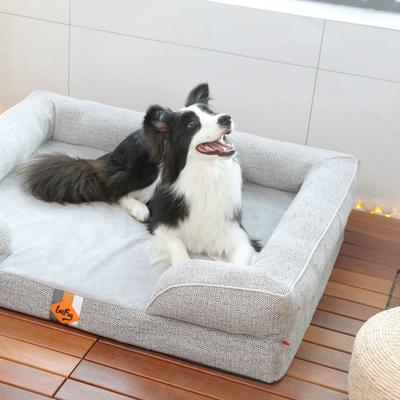 Show full view: LaiFug Floral Yarn Dog Bed Sofa, Black & White, Jumbo slide 7 of 8