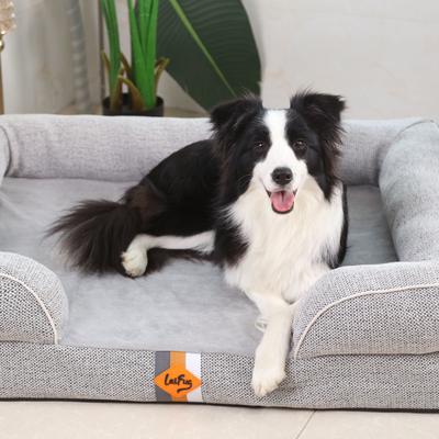 Show full view: LaiFug Floral Yarn Dog Bed Sofa, Black & White, Large slide 6 of 7