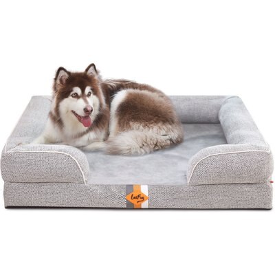 LaiFug LaiFug Floral Yarn Dog Bed Sofa, Black & White, X-Large