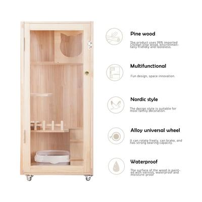 Show full view: LaiFug K1-T Single Door Cat Villa, Wood, Medium slide 4 of 8