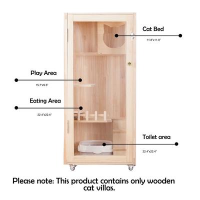 Show full view: LaiFug K1-T Single Door Cat Villa, Wood, Medium slide 5 of 8