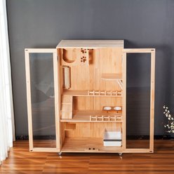 LaiFug K6 Double Door Cat Villa, Wood, Large