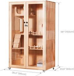 LaiFug K6 Double Door Cat Villa, Wood, Large slide 2 of 6