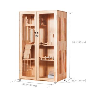 Show full view: LaiFug K6 Double Door Cat Villa, Wood, Large slide 3 of 7