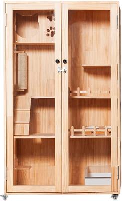 Show full view: LaiFug K6 Double Door Cat Villa, Wood, Large slide 5 of 7