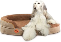 LaiFug Memory Foam Orthopedic Oval Dog Bed, Chocolate, Large