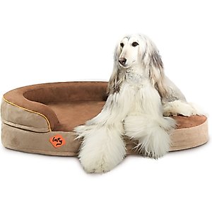 LaiFug Memory Foam Orthopedic Oval Dog Bed, Chocolate, Large