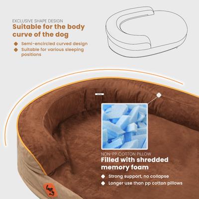 Show full view: LaiFug Memory Foam Orthopedic Oval Dog Bed, Chocolate, Large slide 4 of 7