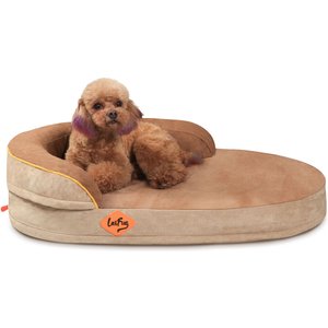 LaiFug Memory Foam Orthopedic Oval Dog Bed, Chocolate, Small