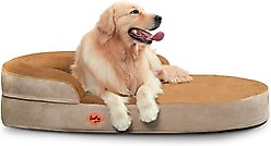 LaiFug Memory Foam Orthopedic Oval Dog Bed, Chocolate, X-Large