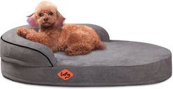 LaiFug Memory Foam Orthopedic Oval Dog Bed, Dark Gray, Small