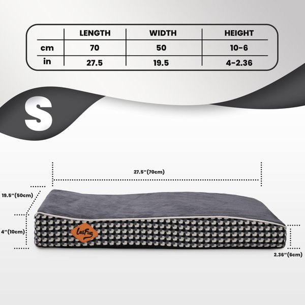Show full view: LaiFug Orthopedic Dog Bed, Black & White, Small slide 2 of 6