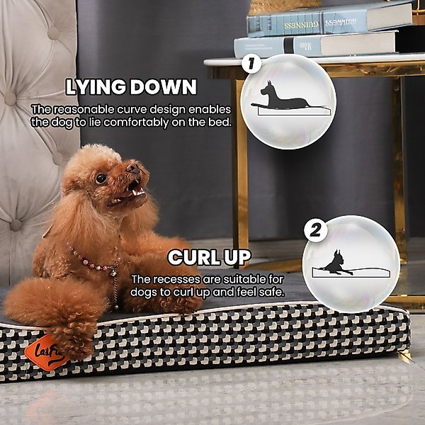 Show full view: LaiFug Orthopedic Dog Bed, Black & White, Small slide 4 of 6