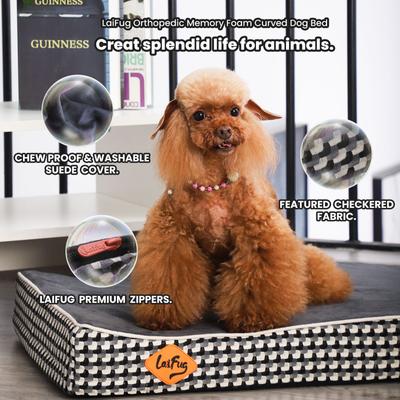 Show full view: LaiFug Orthopedic Dog Bed, Black & White, Small slide 7 of 7