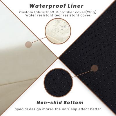 Show full view: LaiFug Orthopedic Double Pillow Dog Bed with Removable Cover, Beige, Jumbo slide 6 of 8