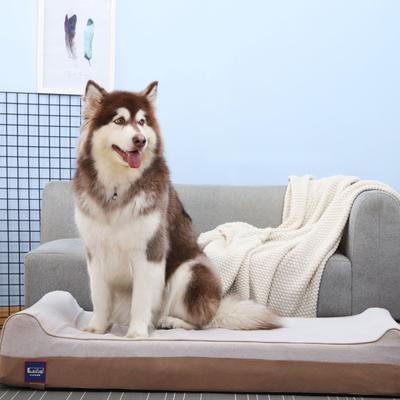 Show full view: LaiFug Orthopedic Double Pillow Dog Bed with Removable Cover, Beige, Jumbo slide 2 of 8