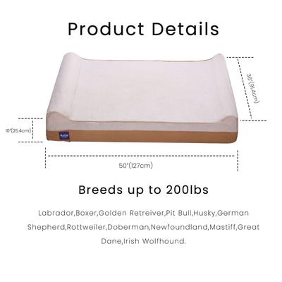 Show full view: LaiFug Orthopedic Double Pillow Dog Bed with Removable Cover, Beige, Jumbo slide 8 of 8
