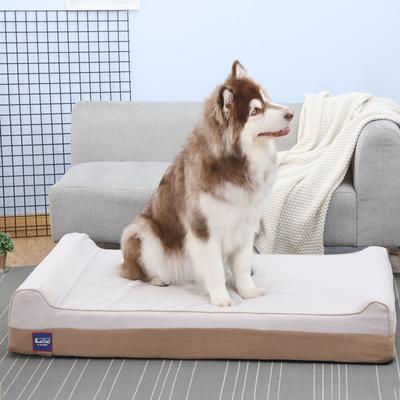 Show full view: LaiFug Orthopedic Double Pillow Dog Bed with Removable Cover, Beige, Jumbo slide 3 of 8