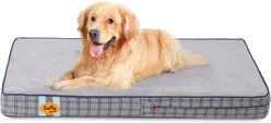 LaiFug Orthopedic Flat Dog Bed with Removable Cover, Grey Blue Plaid, X-Large